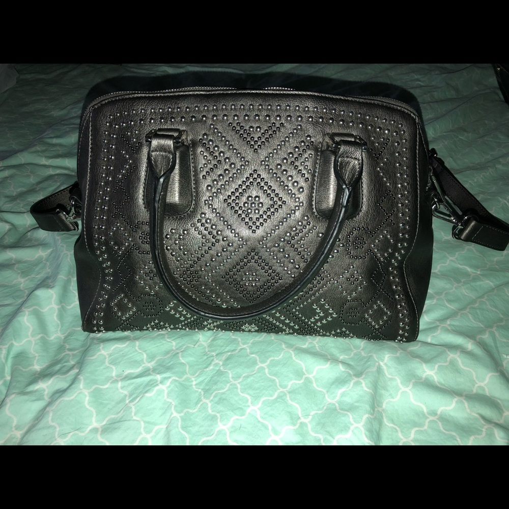 Charming Charlie Charcoal & Silver Studded Purse